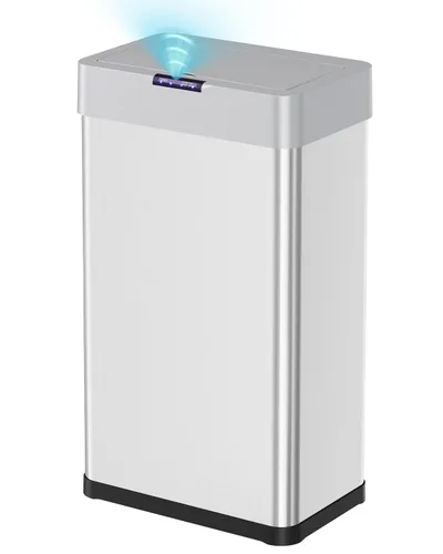 Vista 11 de TLSUNNY Cubo de basura automático sin contacto con sensor de movimiento de 13.2 galones, contenedor inteligente de acero inoxidable cepillado