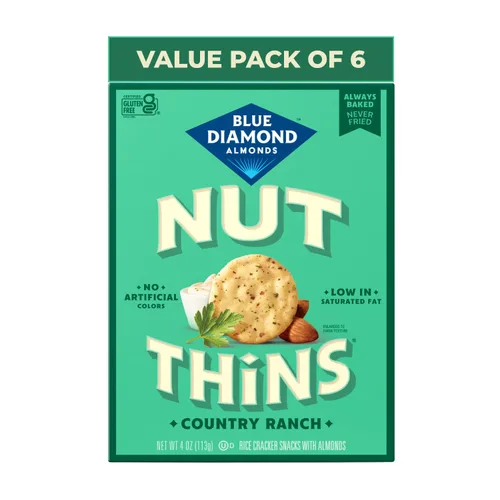Vista 11 de Blue Diamond Almond Nut Thins, Queso Cheddar, 4.25 Oz (Paquete de 4)