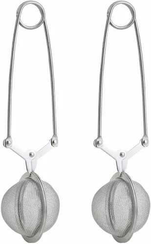 Vista 13 de HIC Kitchen Infusor de té de bola a presión, acero inoxidable 18/8, para té de hojas sueltas y especias para calentar