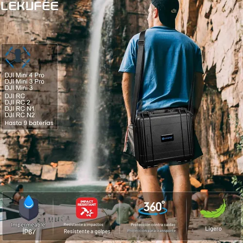 Vista 7 de Lekufee Funda rígida impermeable para DJI Mini 4 Pro, Mini 3 Pro / 3 Drone, DJI RC 2, RC N3 / N2 / N1 y otros accesorios (solo funda)