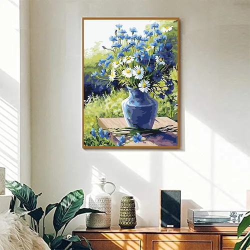Vista 2 de LSPBN Kit de pintura acrílica para bricolaje, pintura por números sobre lienzo, pintura de números y flores para niños de 8 a 12 años, pasatiempos