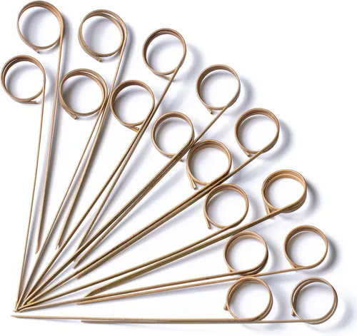 Vista 35 de PuTwo palillos de cóctel hechos a mano 300 unidades palillos de cóctel de bambú natural con cuentas cúbicas en los extremos, ecológicos, pinchos