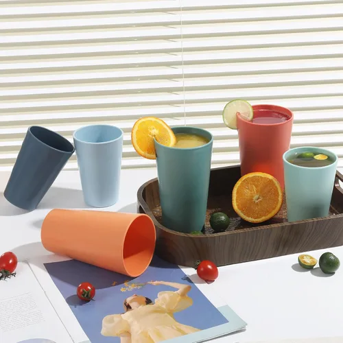 Vista 6 de Juego de 24 vasos de plástico irrompibles, vasos de plástico reutilizables de 20 onzas, vasos de agua apilables, vaso para beber para cocina