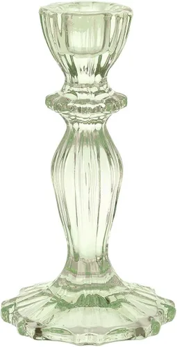 Vista 10 de Talking Tables Portavelas de cristal verde oscuro Soporte de vela cónico para interiores o exteriores, elegante decoración de mesa de Navidad