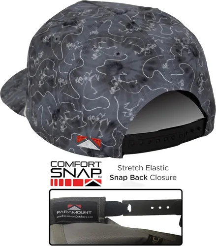 Vista 4 de Paramount Outdoors Lengua de trucha Pesca con mosca Trucha Marrón Trucha 6 paneles Tapa de cuerda Gorra de pesca con mosca