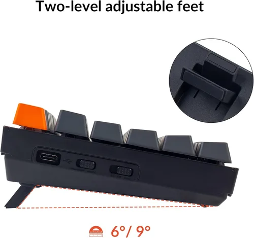 Vista 7 de Keychron Teclado mecánico inalámbrico K8 de 87 teclas sin llave intercambiable en caliente, multitarea, cable tipo C, retroiluminación LED blanca