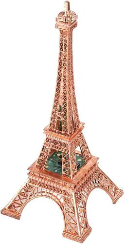 Vista 7 de LIZEALUCKY Estatua de la Torre Eiffel, modelo de torre Eiffel de 10.2 pulgadas, torre decorativa de escritorio de mesa con luz nocturna 3D, luminoso