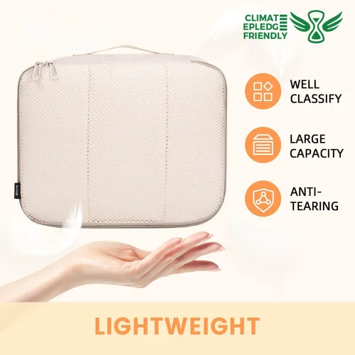 Vista 3 de BAGAIL Juego de 6 cubos de equipaje organizadores de equipaje para accesorios de viaje, color beige
