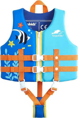 Vista 19 de Gogokids Chaleco de natación para niños de 2-3-4-5-6-7-8-9 años, flotadores de piscina para niños de 30-50-70 libras, flotabilidad para niños