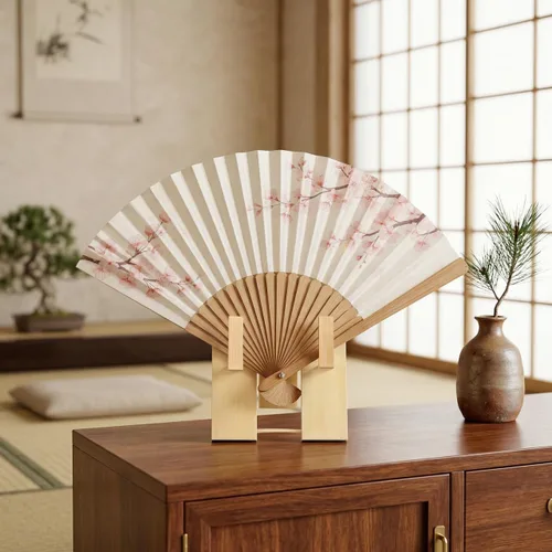 Vista 2 de FOMIYES Soporte para ventilador japonés, estante plegable decorativo para almacenamiento y organización en el hogar, 5.51 x 2.95 x 1.57 pulgadas