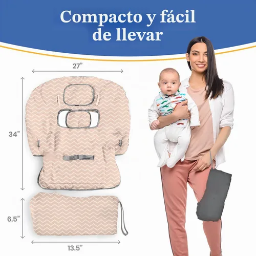 Vista 7 de PILLANI Asiento de carrito de compras para bebé, funda de silla alta para asiento de restaurante - Funda de carrito de comestibles para bebé niña