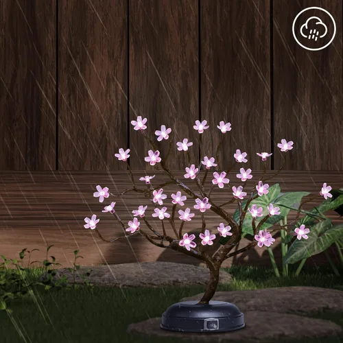 Vista 6 de Lámpara Lightshare con forma de bonsái de cerezo en flor con 36 luces LED, de 16 pulgadas, para decoración del hogar, a batería