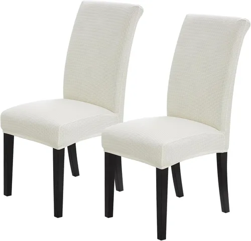 Vista 15 de Joccun - Juego de 2 fundas para sillas de comedor, fundas elásticas para sillas de comedor, fundas de asiento para sillas de comedor, funda de Negro