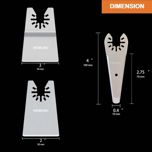 Vista 2 de 6 cuchillas de raspador oscilantes de ajuste universal multiherramienta, compatibles con Dewalt Dremel Rockwell Makita Bosch Fein Multimaster