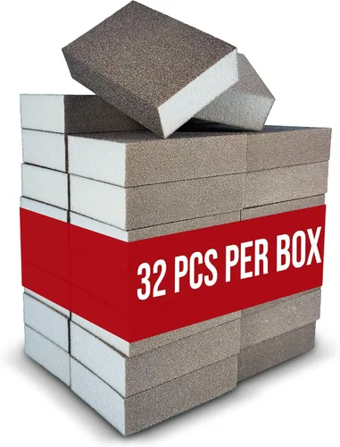 Vista 8 de Virginia Abrasives Bloques de esponja de lijado, almohadillas de espuma de grano medio de ángulo único de 5 x 3 x 1 pulgada para madera, paneles