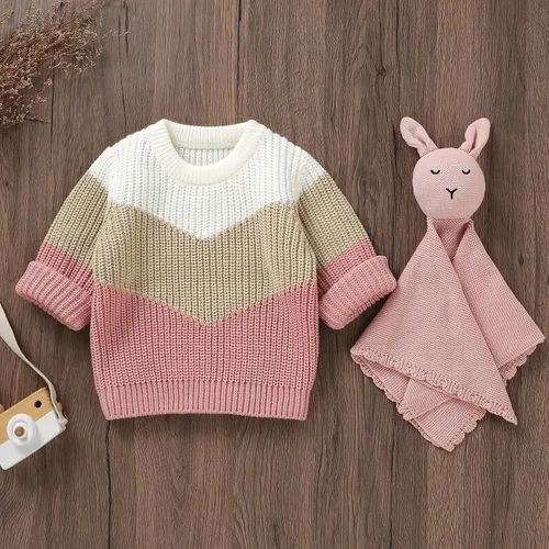 Vista 7 de LAGKIYOJ Suéter de punto de manga larga para bebé niña pequeña con bordado de bastón de caramelo, ropa de otoño e invierno