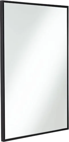 Vista 5 de Uttermost Andrew - Espejo de pared rectangular decorativo para tocador, moderno, marco de metal, ultra delgado, cristal flotante de 24 pulgadas