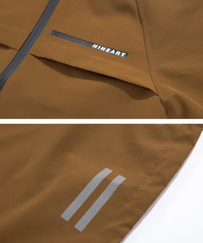 Vista 4 de Hiheart Chaqueta impermeable con capucha para niños, rompevientos ligera para exteriores