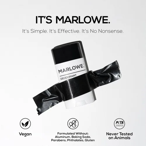 Vista 3 de MARLOWE. Desodorante en barra para hombre sin aluminio, 2.5 onzas, paquete de 3, ayuda a combatir el olor, fórmula vegana limpia con aceite de coco