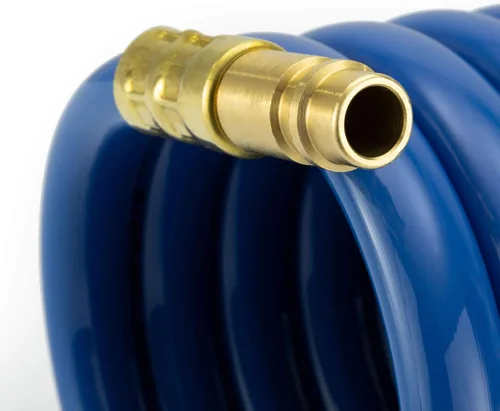 Vista 7 de RecPro RV Manguera de ducha exterior Manguera enrollada azul de 15' Rociador opcional de conexión rápida flexible Resistente a rayos UV
