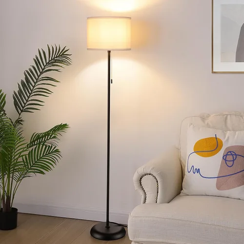 Vista 2 de FOLKSMATE Lámpara de pie para sala de estar, lámpara de pie LED moderna y simple, lámpara alta minimalista para dormitorio, sala de estar, oficina