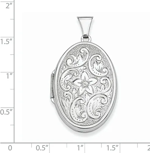 Vista 4 de Collar de cadena de plata de ley 925 reversible con espirales florales ovalados y colgante de foto, con cadena que sostiene fotos, joyería fina