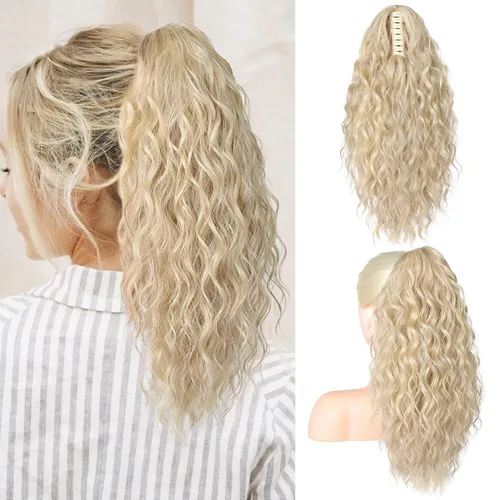 Vista 18 de SEIKEA Highight - Extensión de cola de caballo de 10 pulgadas, corta, gruesa, ondulada, suave, de aspecto natural, clip en una pieza, cola de Marrón