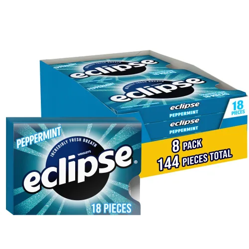 Vista 11 de ECLIPSE Goma de mascar sin azúcar de menta - 16 paquetes, 18 unidades cada paquete de goma de mascar