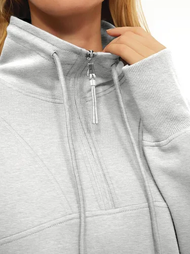 Vista 4 de AUTOMET Sudaderas de gran tamaño con capucha de forro polar para mujer, camisas de manga larga, ropa de otoño con bolsillo