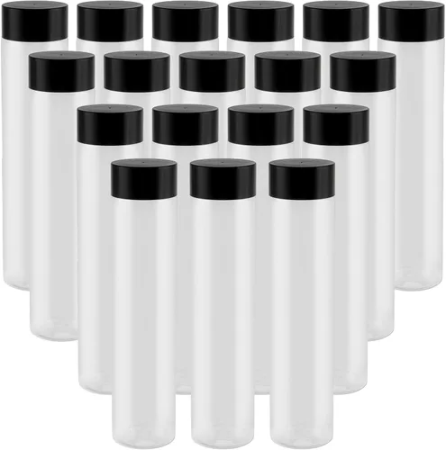 Vista 8 de 18 botellas sensoriales vacías a granel de 14 onzas, botellas de jugo de plástico con tapas, recipientes transparentes reutilizables para bebidas
