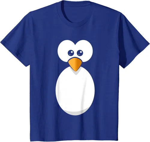 Vista 36 de Camiseta divertida con diseño de cara de pingüino o disfraz fácil, color negro, talla S