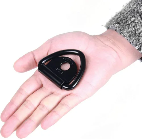 Vista 3 de Anclajes de amarre de carga, 10 piezas de anillo en V de acero de 2 pulgadas de diámetro, anclaje para remolque para carga en camiones, camionetas