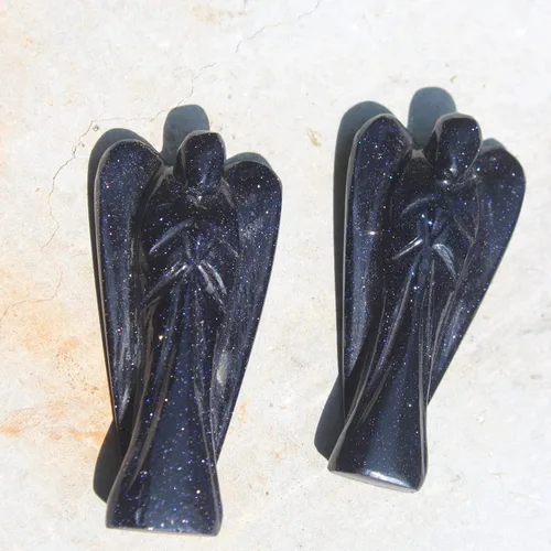 Vista 7 de 2 inches Natural Gemstone Guardian Angel Hand Curved 15 Choices Gemstones Crystal Prayer Angel Home Protection Pocket Crystal Angel