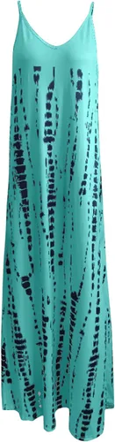 Vista 3 de FQZWONG Vestidos largos casuales para mujer, sexy, teñido anudado, cuello en V, maxivestido de verano suelto para vacaciones en la playa
