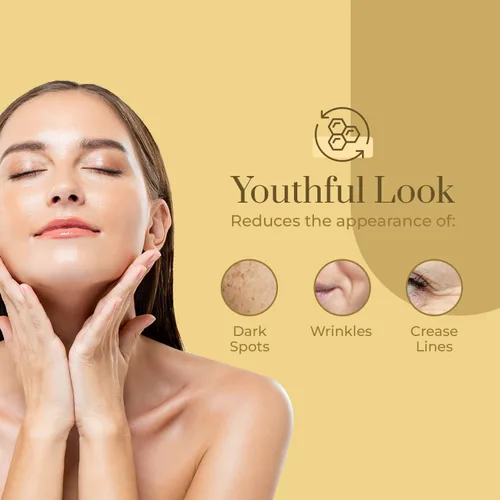 Vista 4 de Clear Beauty Hidratante facial diario de oro de 24 quilates y colágeno, probado por dermatólogos, reduce las líneas finas, antienvejecimiento