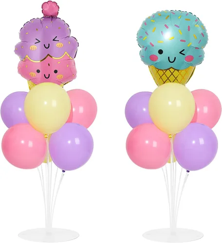 Vista 10 de Kit de soporte para globos de fiesta de fútbol 2 juegos con 2 globos de rugby de aluminio tipo bola, centro de mesa temático de fútbol para mesas
