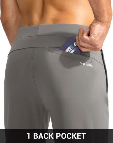 Vista 7 de G Gradual Pantalones de golf para hombre con bolsillos con cierre y pantalones elásticos de chándal ajustados pantalones de chándal para hombre