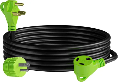 Vista 10 de Cable de extensión de alimentación RV de 10 pies con indicador de alimentación LED, enchufe estándar de 30 amperios macho a hembra