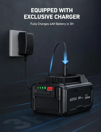 Vista 7 de AstroAI TC4 - Inflador de neumáticos con compresor de aire portátil, bomba de aire inalámbrica de 470 W 18 V para neumáticos de camión con batería