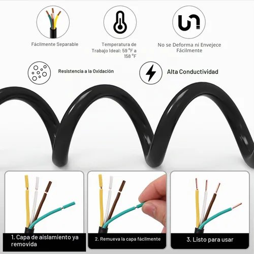 Vista 5 de Nilight Cable de extensión de alambre de remolque de 4 vías de 25 pies 14 Cable de extensión de remolque de 4 pines de 25 pies