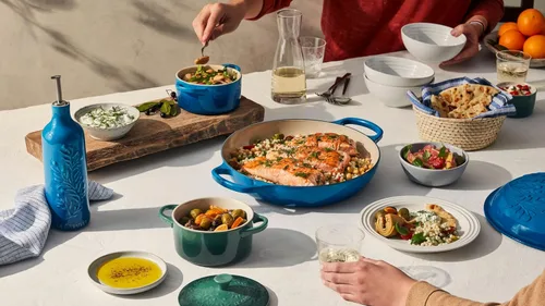 Vista 8 de Le Creuset Juego de 4 cuencos de sopa de gres, 22 onzas (6.25") cada uno, blanco