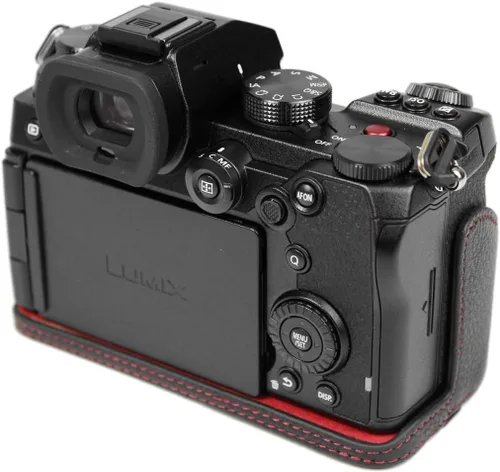 Vista 4 de Rieibi Panasonic S5 - Funda de piel auténtica para cámara compatible con Panasonic Lumix DC-S5, DC-S5II, DC-S5IIX, color negro