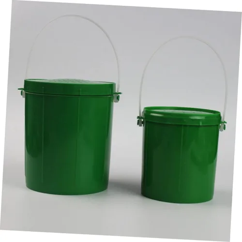 Vista 2 de Cubo de cebo de pesca 2 unids cubo de gusano Caja de almacenamiento de plástico para Guardar Contenedor de plástico con tapa Cubo Herramienta