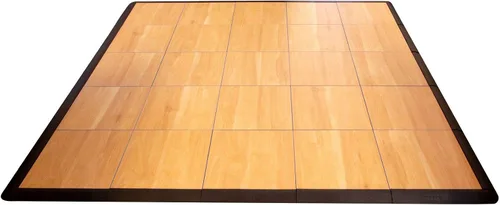 Vista 12 de Big Floors 3X3DKMAPLEFLOOR Kit de piso de baile modular entrelazado de plástico liviano (3' x 3'), roble oscuro, 21 piezas