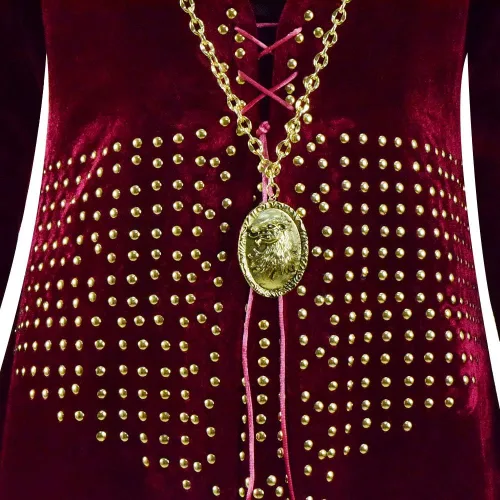 Vista 4 de Melisandre - Vestido medieval rojo para mujer, disfraz renacentista de Cersei Lannister para Halloween