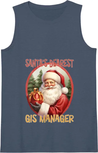 Vista 13 de GIS Manager Christmas Holiday Love Xmas Tank Top Negro