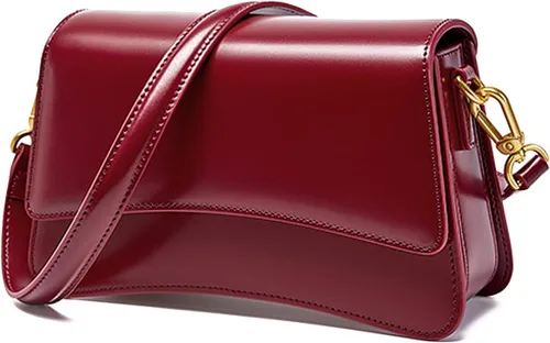 Vista 7 de Bolsos cruzados de cuero para mujer, monederos de cuero con correa ajustable, bolso ligero para mujer
