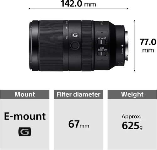 Vista 9 de Sony 2.756-13.780 in f/4.5-6.3 G OSS Super Teleobjetivo Zoom Lente Cámaras APS-C - Ideal para vida silvestre, deportes, bokeh y fotografía al aire
