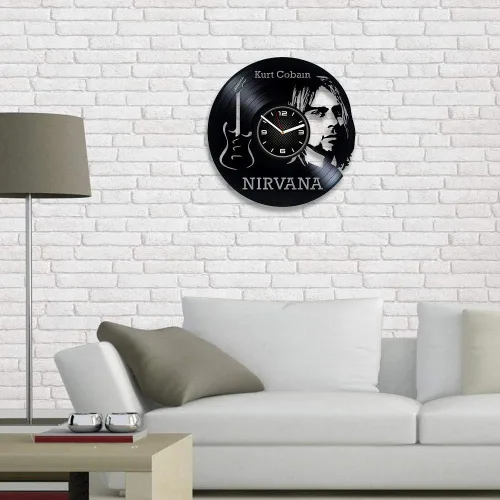 Vista 3 de Nirvan - Reloj de pared con disco de vinilo, regalo Nirvan, reloj de vinilo Cobain, reloj de pared vintage de 12 pulgadas, regalo para hombre