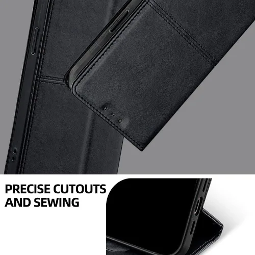 Vista 7 de Funda para teléfono compatible con Huawei Nova 2S Kickstand Flip Wallet Ranura para tarjeta Cierre magnético Negro